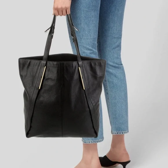 Black Leather Tote - Picture 11 of 11